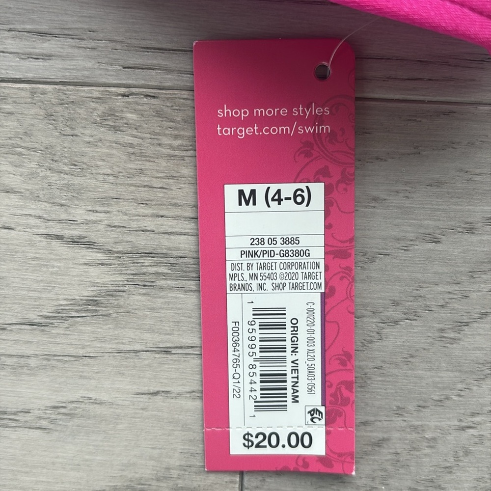 Xhilaration Shiny Pink Bikini Top Juniors Medium Tie-Crossback Bralette Swim New - Picture 7 of 7
